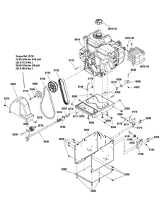 Engine And Frame Group Diagram and Parts List for 1696411-00-ST1074BS 2013 Briggs and Stratton Snow Blower